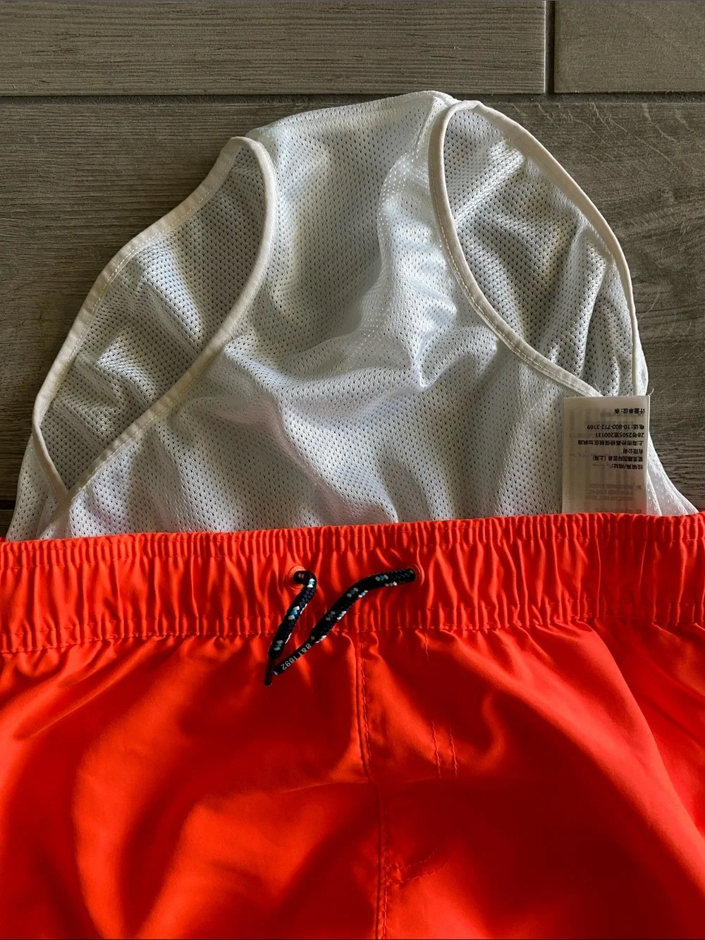 Abercrombie Kids Boys Color Changing Swim Trucks - Neon Orange w/Moose Graphic